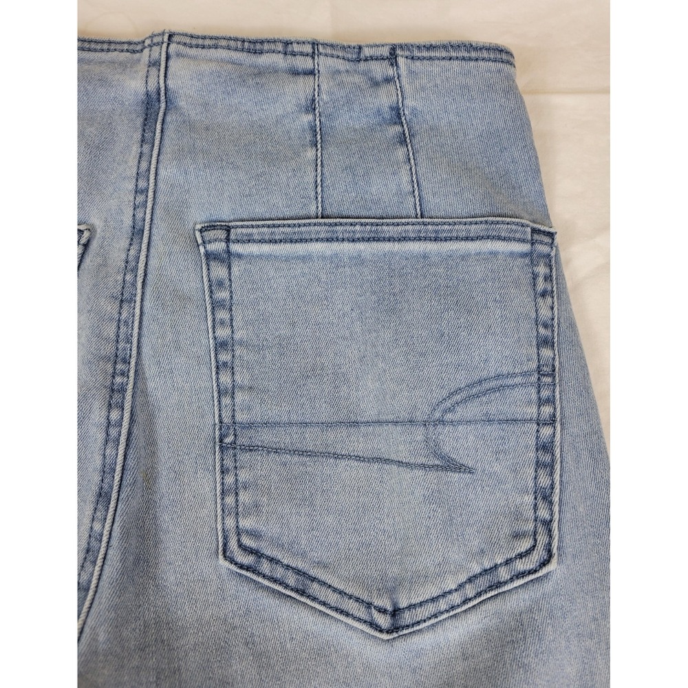 American Eagle Luxe Stretch Flare Jeans Light Wash High Rise Pull On S L555TLN - Picture 9 of 11